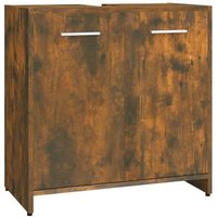 Armario de Baño Madera Contrachapada Roble Ahumado 60x33x60 cm