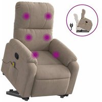 Sillón reclinable de masaje elevable tela microfibra Vidaxl