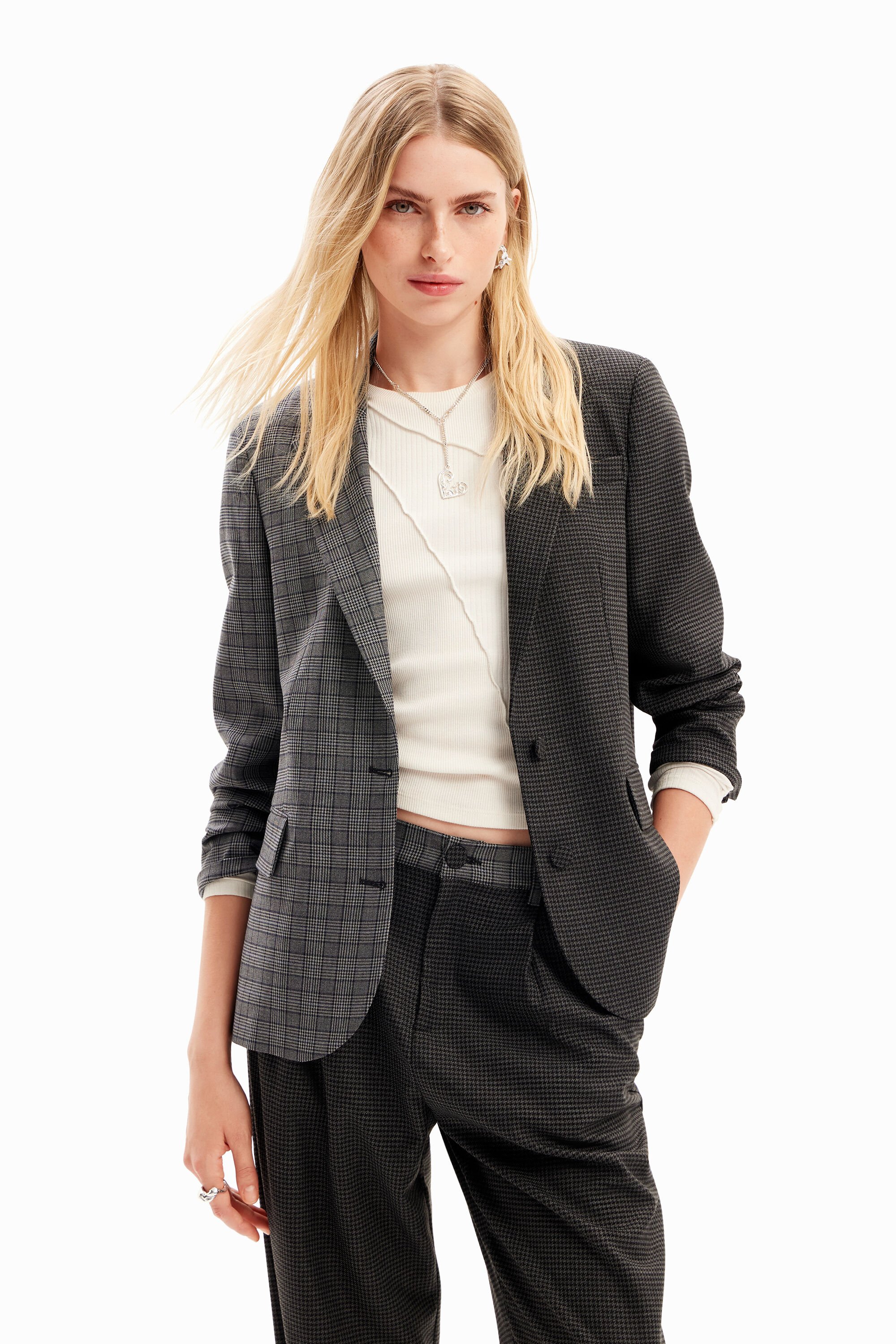 Blazer recto Desigual pata de gallo