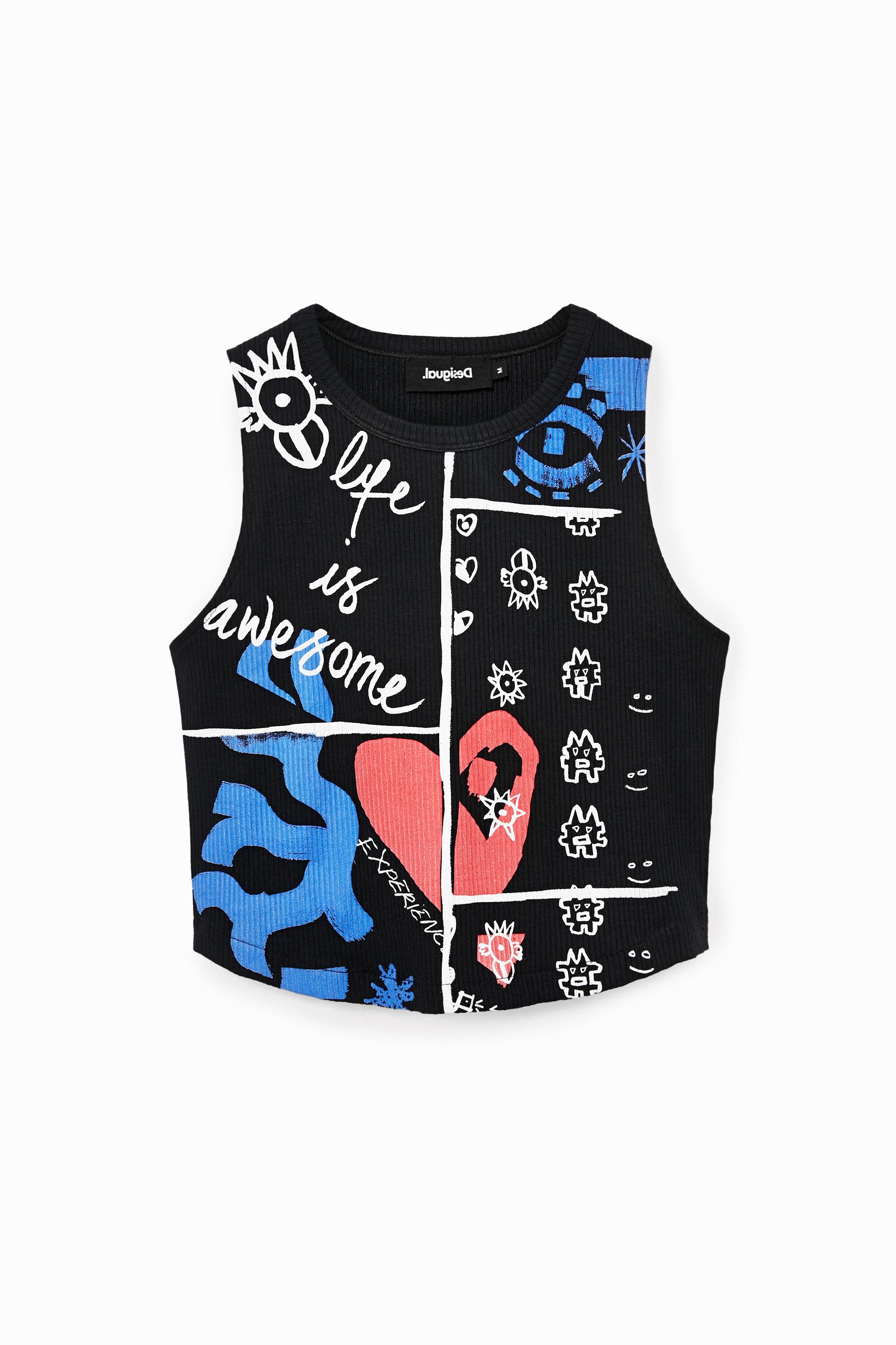 Desigual Camiseta crop corazón fehombre