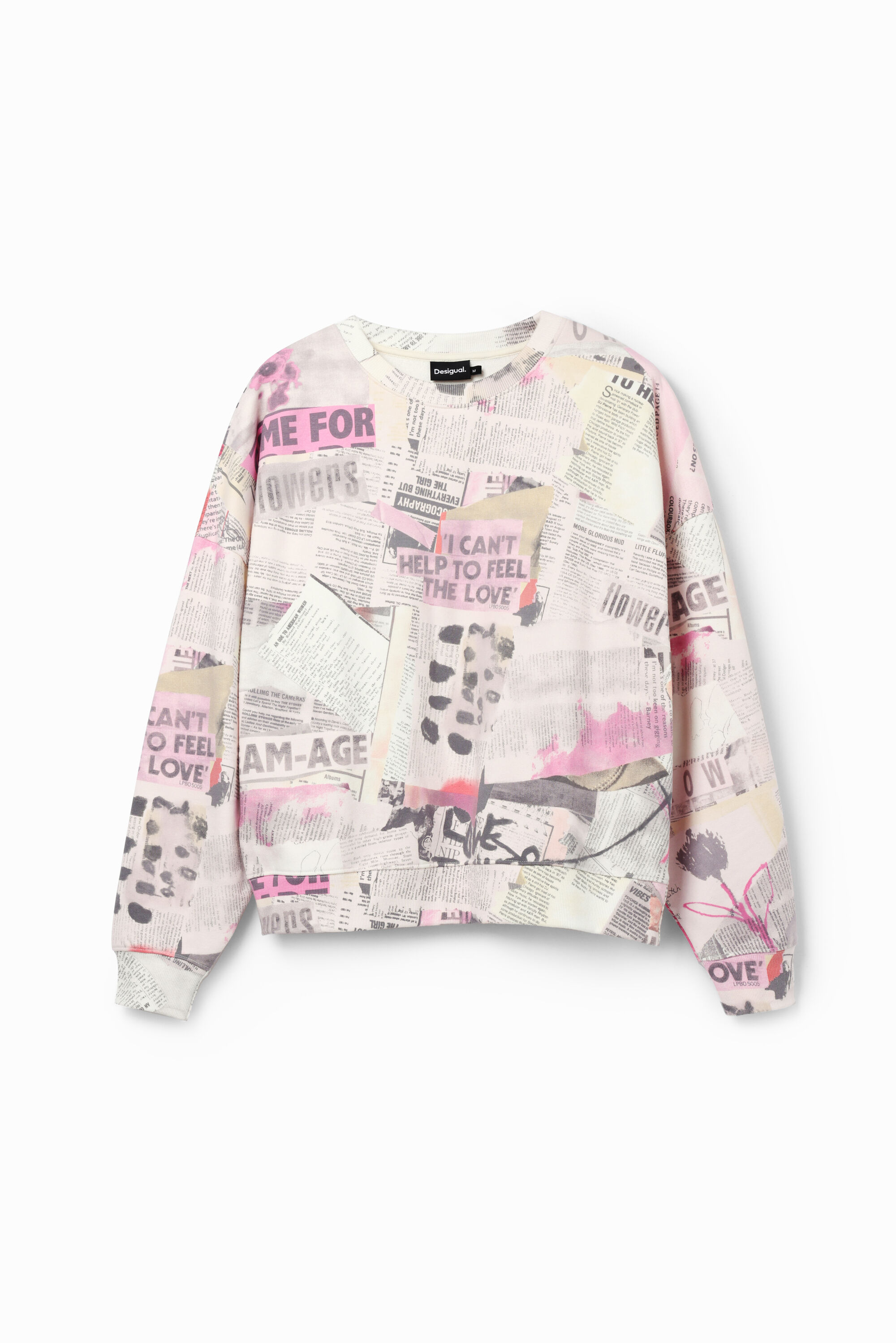 Sudadera oversize "Periódico" Desigual para Mujer