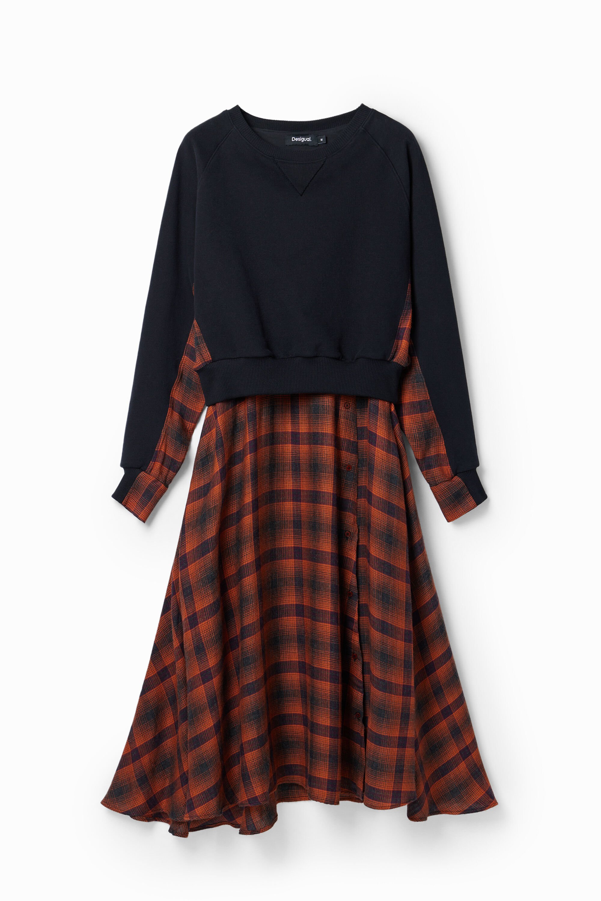 Vestido midi a cuadros