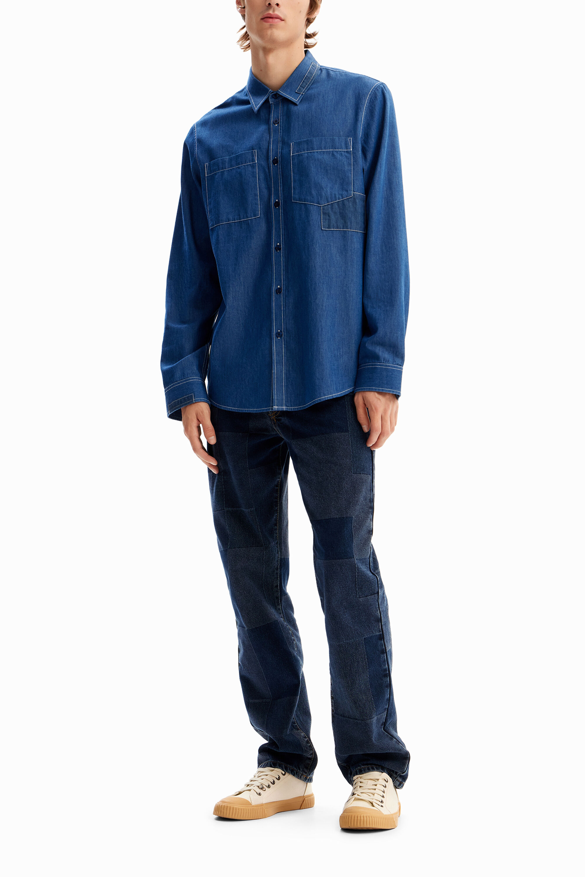 Camisa Desigual con parches y bolsillos para hombre