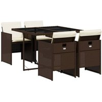 Set de Comedor de Jardín 5 Piezas Vidaxl Ratán Sintético