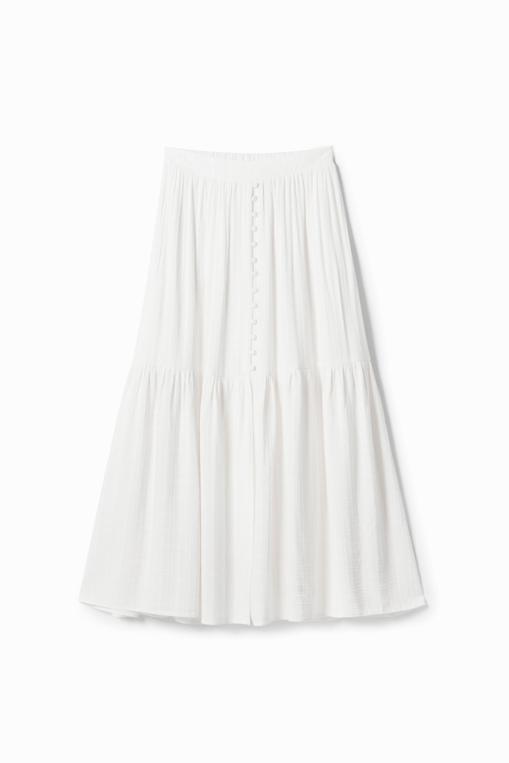 Falda Midi Texturizada Desigual para Mujer