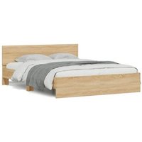 Estructura de Cama con Cabecero Roble Sonoma 140x200 cm