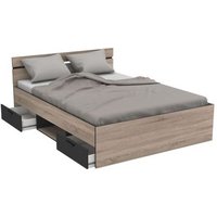 Cama 2 Cajones Michigan Estilo Industrial