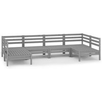 Juego de Muebles de Jardín 6 Piezas Madera Maciza de Pino