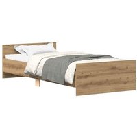 Estructura de cama sin colchón de roble artesanal 100x200 cm