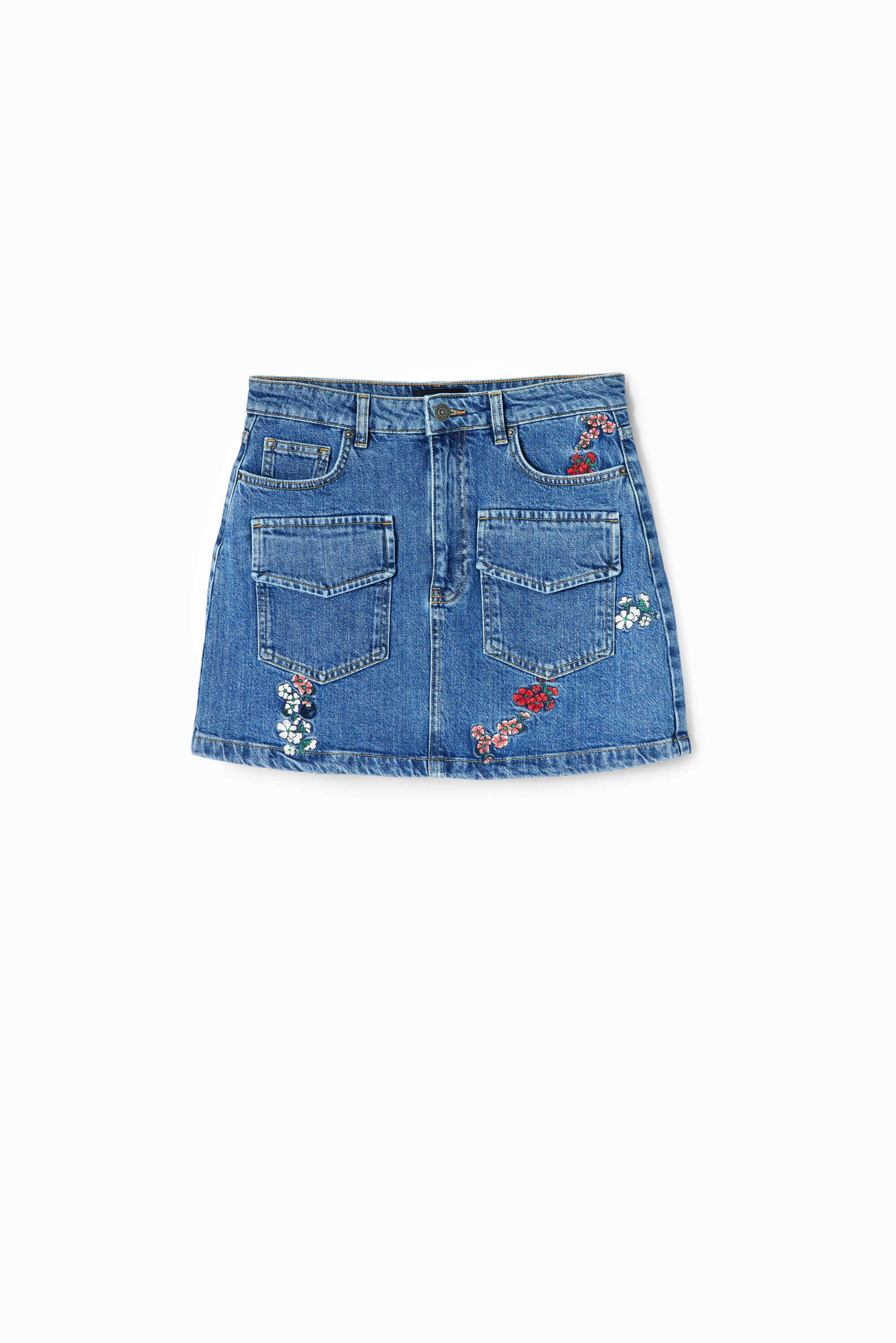 Minifalda vaquera flores fehombre