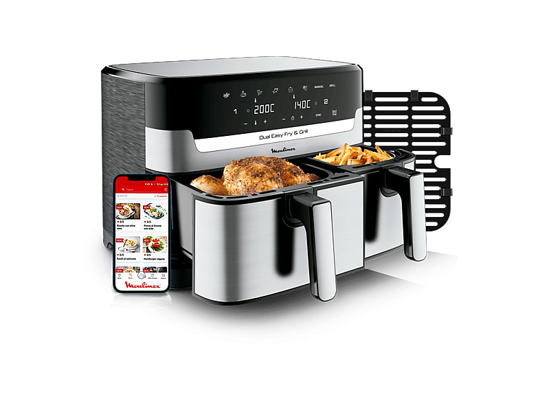 Moulinex Freidora de Aire Dual Fry & Grill EZ905D 8.3 L