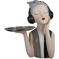 Figura Decorativa Niña con Auriculares H. 27 Cm