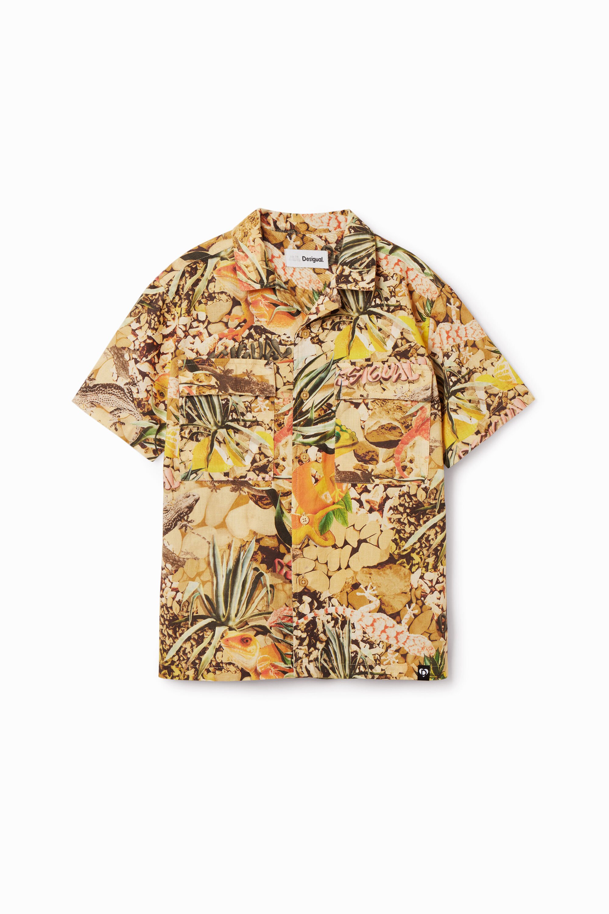 Camisa Resort Desigual de Hombre con Estampado de Camuflaje