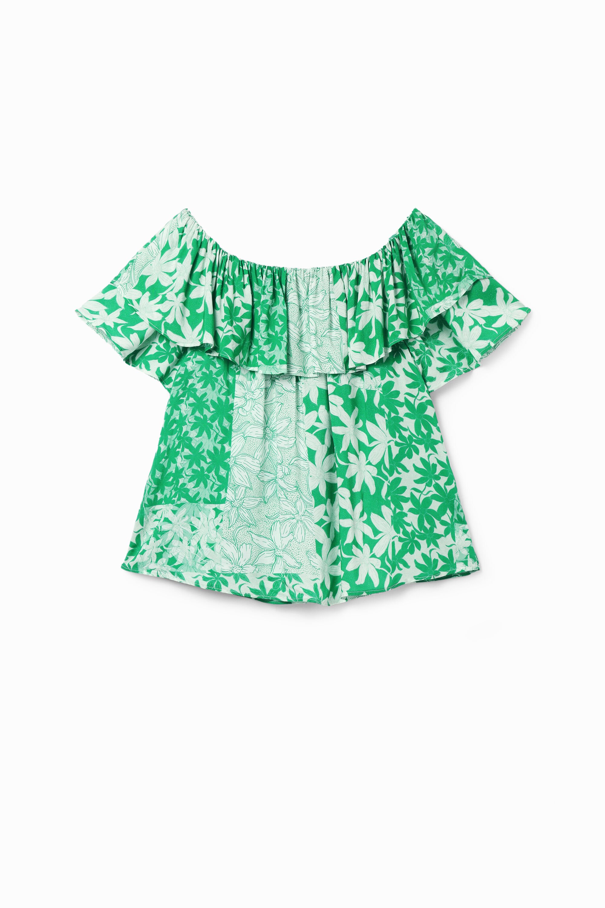 Blusa patch flores volante fehombre Blusa patch flores volante fehombre