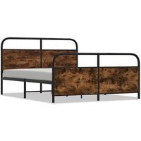 Estructura de Cama Metálica Roble Ahumado 180x200 cm