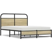 Cama Matrimonial Estructura de Cama Sin Colchón 120x200 cm Madera Roble Sonoma CFW59130