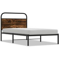 Cama Individual 90x200 cm Madera Roble Ahumado – CFW12002