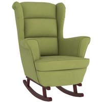 Silla Mecedora Patas De Madera Terciopelo