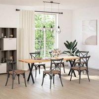 Patas para Mesa Comedor Forma X Acero Negro 2 Unidades 50x72-73 Cm