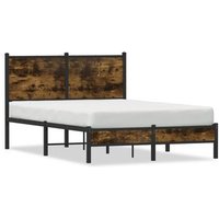 Estructura de Cama Matrimonio 120x190 Cm Metal Roble Ahumado Cfw340638