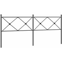 Cabecero Cama Panel De Cabecera De Metal Negro 200 Cm