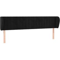 Cabecero Cama Terciopelo Negro 203x23x78/88 Cm