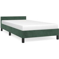Estructura de Cama Individual con Cabecero Terciopelo Verde Oscuro 80x200 cm