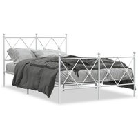 Cama Matrimonial Metálica con Cabecero y Estribo 120x200 cm