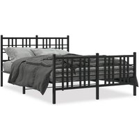 Estructura de Cama Matrimonial con Cabecero y Estribo Metálico 120x200 cm