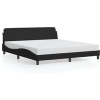 Cama Matrimonial Estructura con Cabecero de Terciopelo Negro 180x200cm