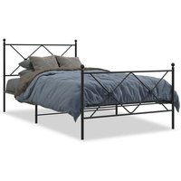 Cama Individual Metálica con Cabecero y Estribo 100x190cm