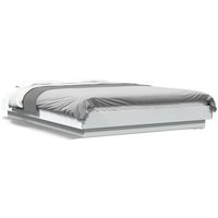 Estructura de Cama Matrimonial Madera de Ingeniería Blanca 140x190 Cm