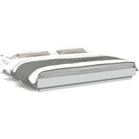 Cama Matrimonial Estructura de Madera Blanca 200x200 Cm