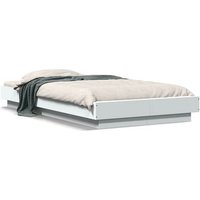 Estructura de Cama Individual de Madera Blanca 90x200 Cm
