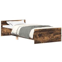Cama Individual 75x190 cm Madera de Ingeniería Roble Ahumado CFW495103
