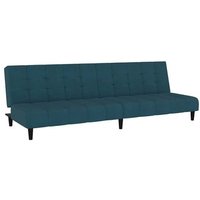 Sofá Cama De 2 Plazas Moderno Terciopelo Azul
