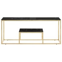 Mesa de Centro Auxiliar Dorada Acero Inoxidable y Vidrio Templado CFW773106