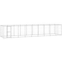 Perrera de Exterior Vidaxl de Acero Galvanizado 21,78 M²