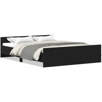 Estructura de Cama Roble Negro 160x200 Cm