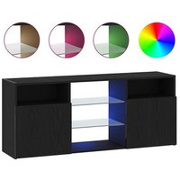 Mueble TV LED Roble Negro 120x30x50 cm