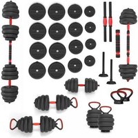 Juego De Pesas 6en1 HMS SGN140 (Barra, Mancuerna y Kettlebell) 40kg