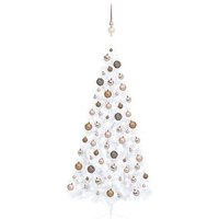 Medio Árbol de Navidad 180 cm - Luces y Bolas - CFW666517
