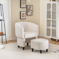 Silla De Barril Tapizada De Terciopelo Con Otomana Reposapiés Cfw20441 Silla De Barril Tapizada De Terciopelo Con Otomana Reposapiés Cfw20441