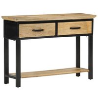 Mesa Consola de Madera Maciza de Mango Rugosa 110x30x75 Cm