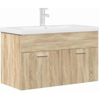 Mueble de Baño con Lavabo y Grifo Roble Sonoma Mueble de Baño con Lavabo y Grifo Roble Sonoma