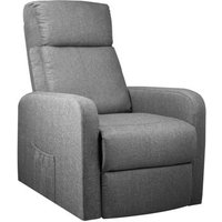 Sillón Relax Masaje Tela Reclinable Calor Lumbar Gris Gridinlux