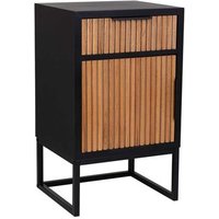 Mesita de Madera y Metal con 1 Cajón y 1 Puerta
