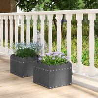 Paquete 2 Jardineras Lisas Hdpe 32x30x25 cm