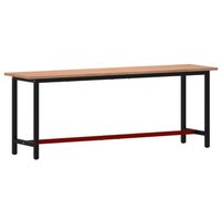 Banco de Trabajo Vidaxl Madera Maciza De Haya Y Metal 