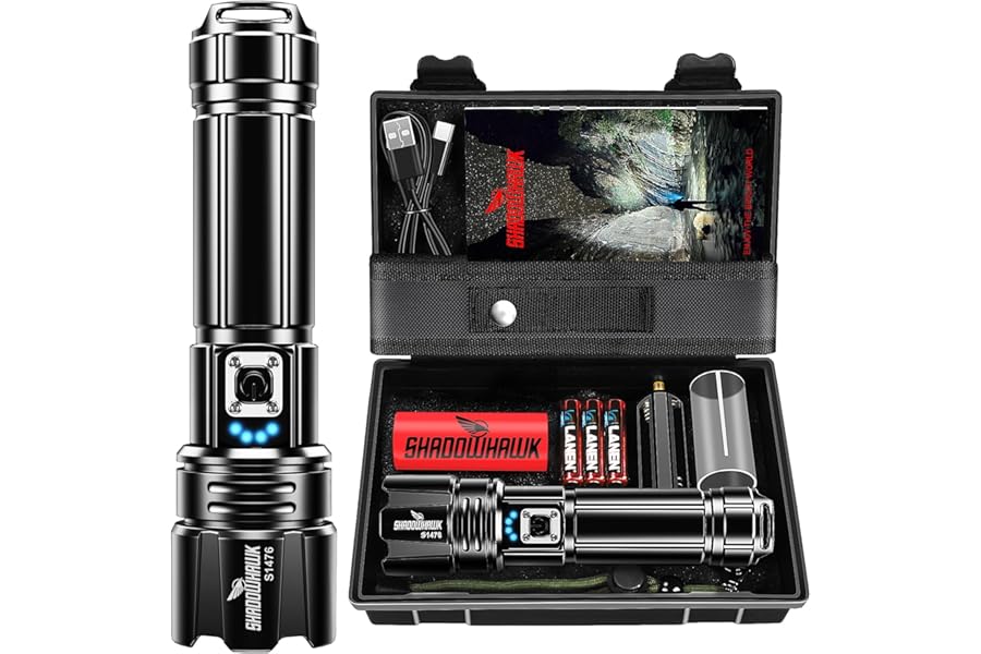 Linterna LED Táctica Militar Alta Potencia XHP70.2 Recargable USB